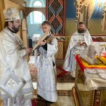 Предвозвещающую Пасху Лазареву субботу почтили архиерейским богослужением в Борколабовском монастыре