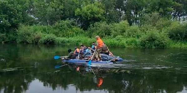 Воспитанники военно-патриотических клубов совершили водный поход по реке Проня